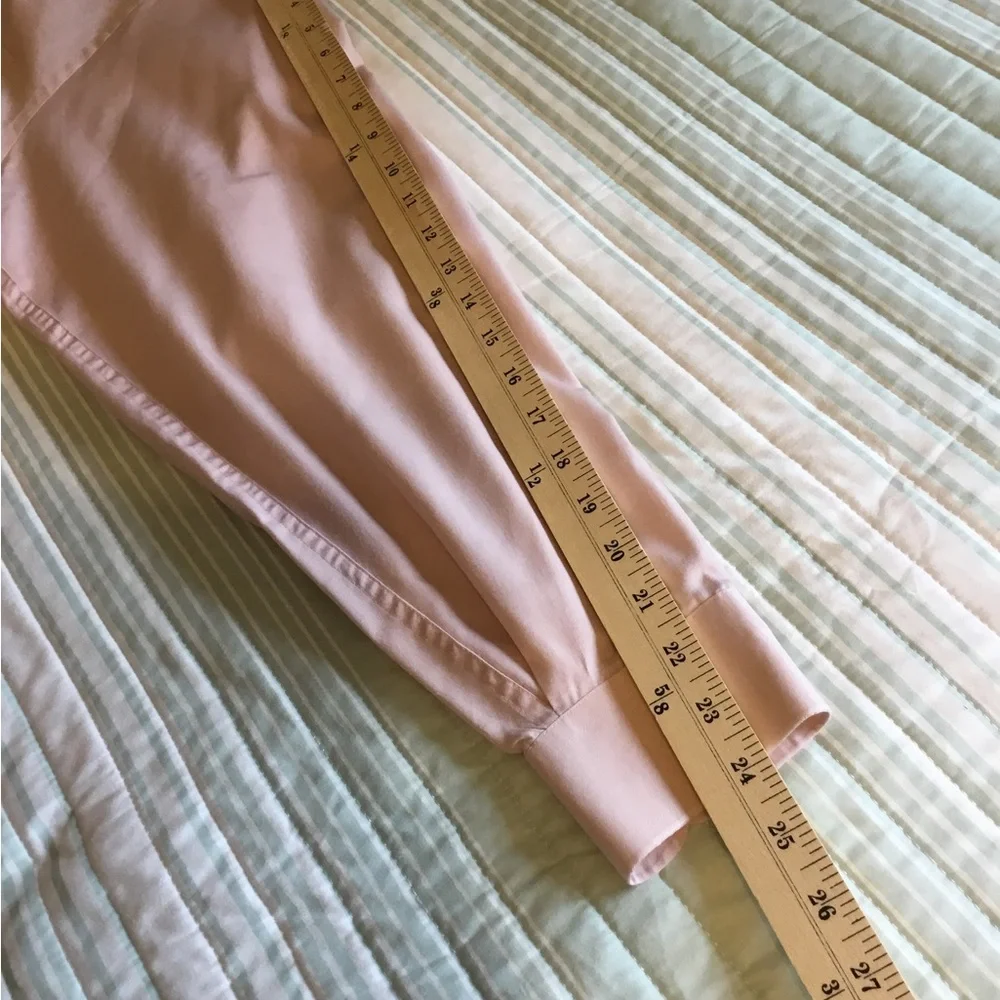 Men’s Cream/Pink Dress Shirt 16.5 pale, pink Button down button cuffs